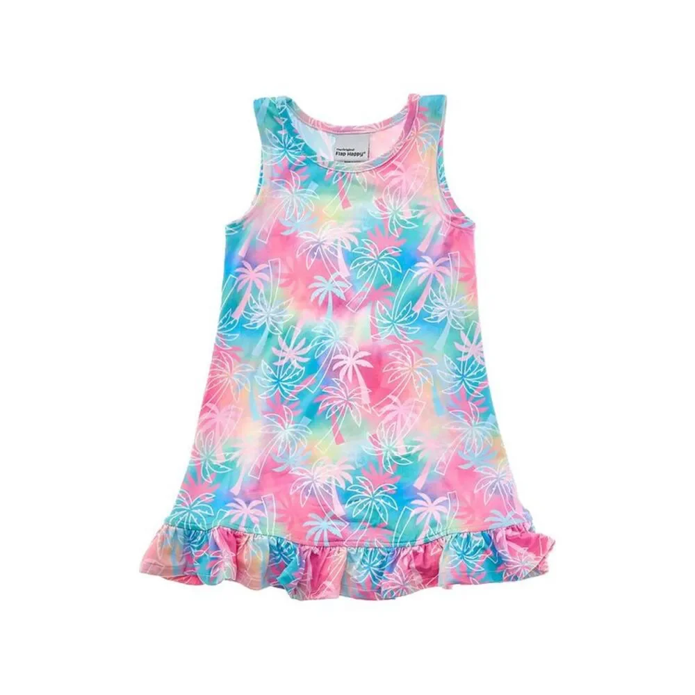 Flap Happy Girls  Printed Dress, Pink